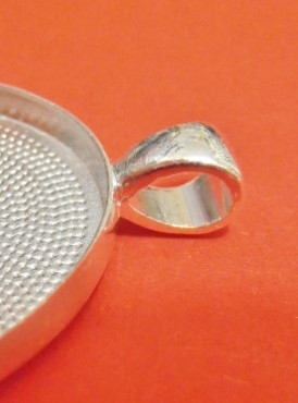 Pendant base, 40x30mm, oval, c. silver
