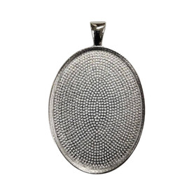 Riipuspohja, 40x30 mm, ovaali, väri hopea