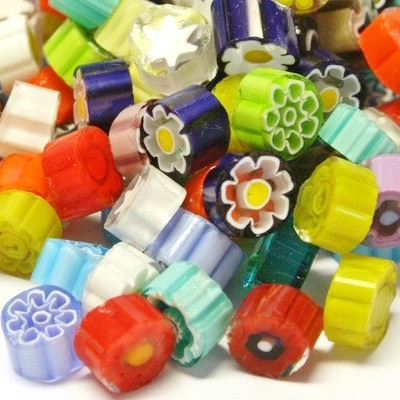 Millefiori, 7/8 mm, Transparent, 50g