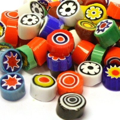 Millefiori, 7/8 mm, Mix, 50g