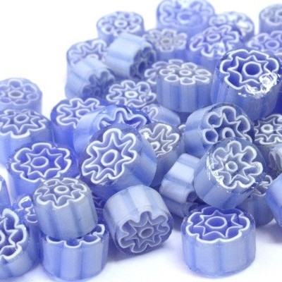Millefiori, Light Blue Flowers, 50g