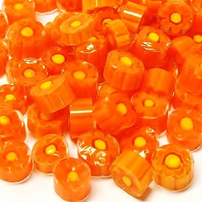Millefiori, Orange blommor, 50g