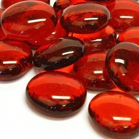 Glass Gems, Red Crystal, transparent, 500g