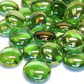 Glass Gems, Green Diamond, transparent, 500g