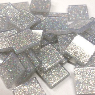 Acrylic mosaic, Glitter Silver, 205 pc / 50g