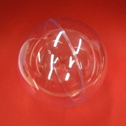 Plastic ball, 2 parts, 20 cm, transparent