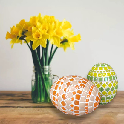 Easter eggs, 2 pcs, Green-Orange, DIY