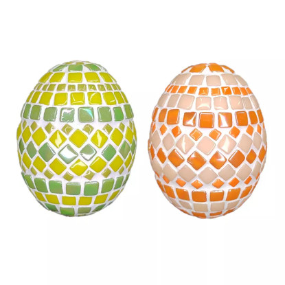 Easter eggs, 2 pcs, Green-Orange, DIY