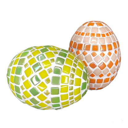 Easter eggs, 2 pcs, Green-Orange, DIY