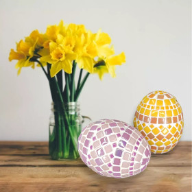 Easter eggs, 2 pcs, Violet-Caramel, DIY