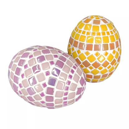Påskägg, 2 st, Violett-Karamell, DIY