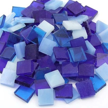 Tiffany glasmosaik, Blue Mix, 200 g
