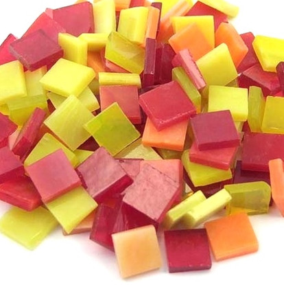 Tiffany lasimosaiikki, Yellow-Red Mix, 200 g