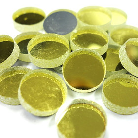 Spegelmosaik, Guld, runda, 12 mm, 500g (2:a kvalitet)