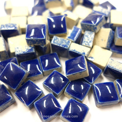 Mini Glazed Ceramic, Blue, 81 tiles