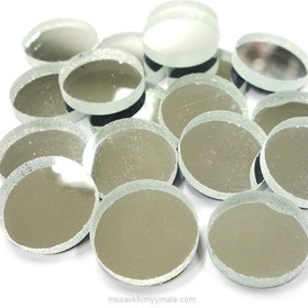Mirror Mosaic, Silver, round, 20 mm, 500 g