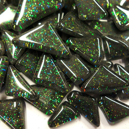 Soft Glas Glitter, Black 100g