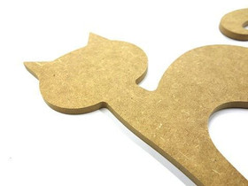 Sittande katt, 25 cm, MDF