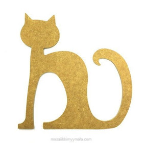 Sittande katt, 25 cm, MDF