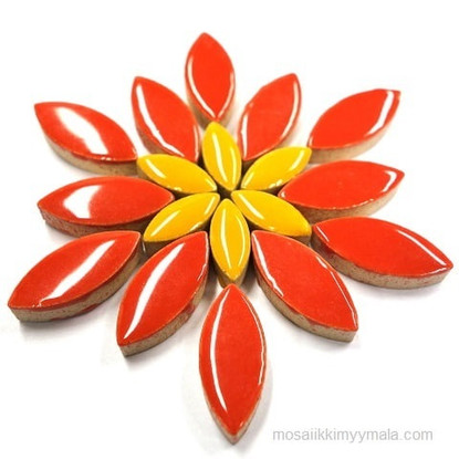 Ceramic leaves, Poppy Red, 50g