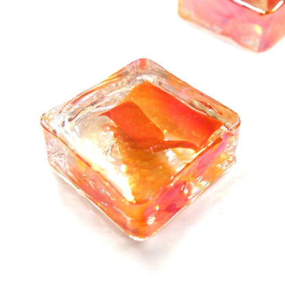 Form Glas, Fyrkant, Röd-Orange, 20 st