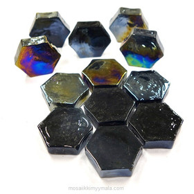 Form Glas, Hexagon, Black, 12 st