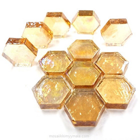 Form Glas, Hexagon, Light Amber, 12 st