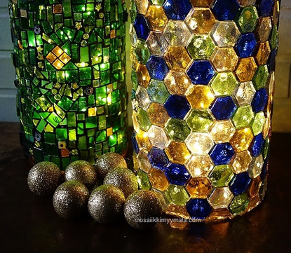 Form Glas, Hexagon, Aqua, 12 st