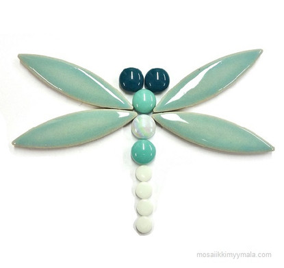 Ceramic ellipse, Azure, 4 pcs