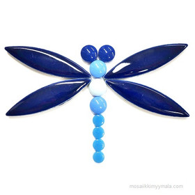 Ceramic ellipse, Indigo, 4 pcs