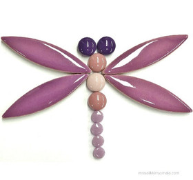 Ceramic ellipse, Pretty Purple, 4 pcs