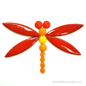 Ceramic ellipse, Red, 4 pcs