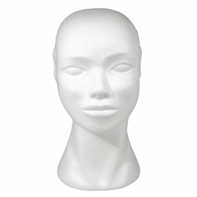 Styrofoam head, female, height 29 cm