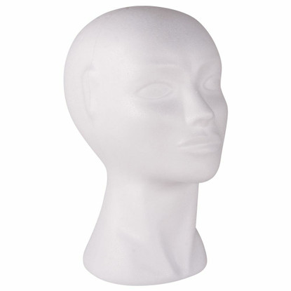 Frigolithuvud, kvinna, 29 cm