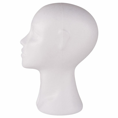 Frigolithuvud, kvinna, 29 cm