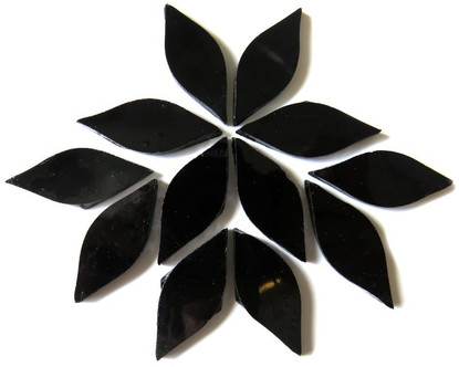 Small petals, Pure Black, 12 pcs