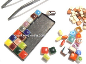 Pendant base, large rectangle, c. silver