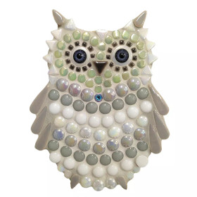 Baby Owl, White-Grey, 16 cm, DIY
