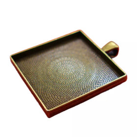 Pendant base, square 38 mm, c. bronze