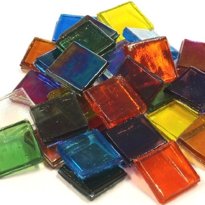 Ice Glass, transparent, Multicolour Mix 200g