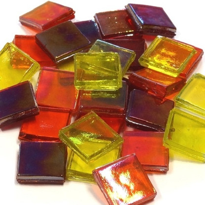 Ice Glas, transparent, Yellow-Red Mix 200g