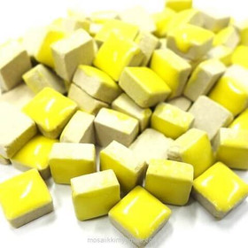 Mini lasitettu keraaminen, Yellow, 81 palaa