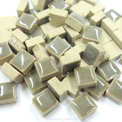 Mini Glazed Ceramic, Dove Grey, 81 pcs