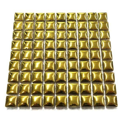 Mini Glazed Ceramic, Gold, 81 tiles