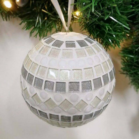 Mosaic Ball, Snow, DIY