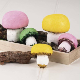 Styrofoam Mushrooms, 5 pcs