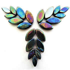 Glasblad, Black, Iriserande, 50g