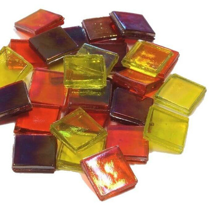 Ice Glas, transparent, Yellow-Red mix, 1kg