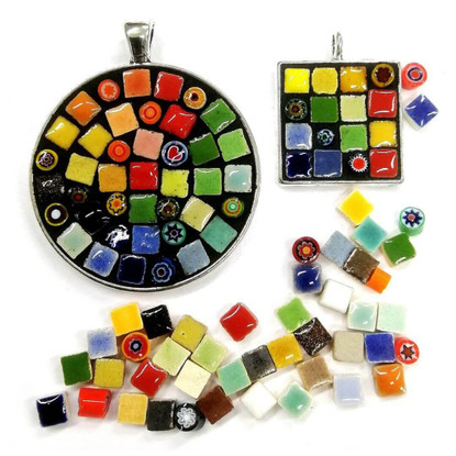 Mosaiksmycken 2 st, färg silver, DIY