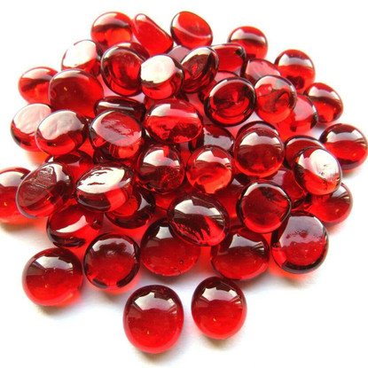 Mini Nuggets, Red Crystal, 50g, transparent